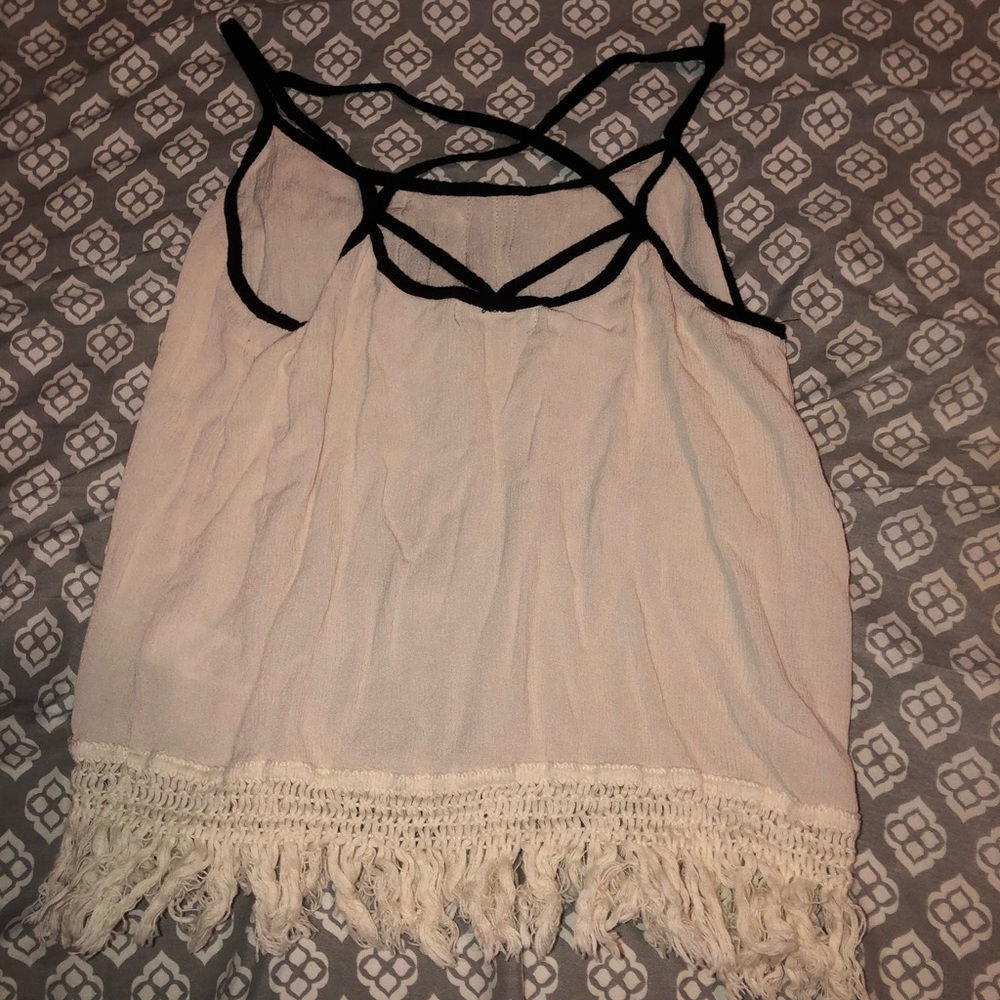 Patterned Tank, Frayed Bottom - Picture 6 of 6